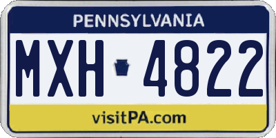 PA license plate MXH4822