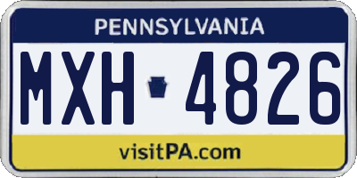 PA license plate MXH4826