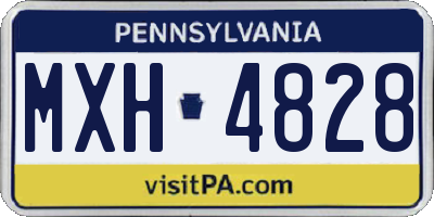 PA license plate MXH4828