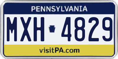 PA license plate MXH4829