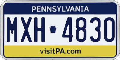 PA license plate MXH4830