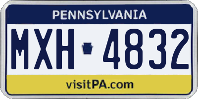 PA license plate MXH4832