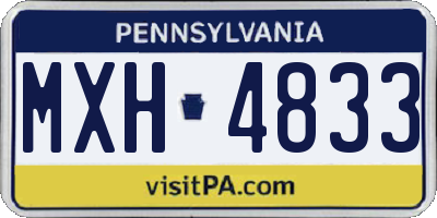 PA license plate MXH4833