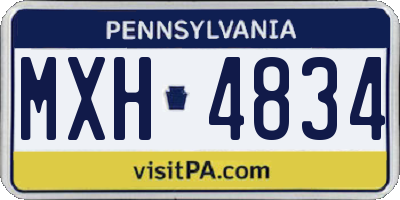 PA license plate MXH4834