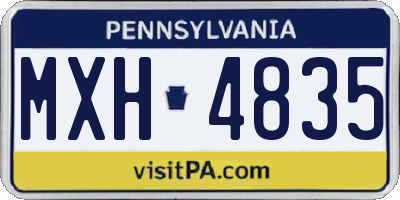 PA license plate MXH4835
