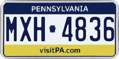 PA license plate MXH4836