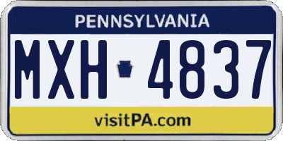 PA license plate MXH4837
