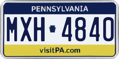 PA license plate MXH4840