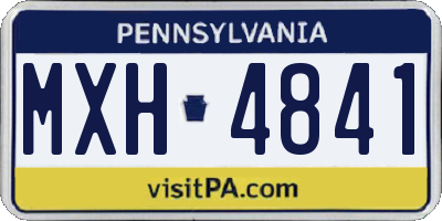 PA license plate MXH4841