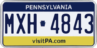 PA license plate MXH4843