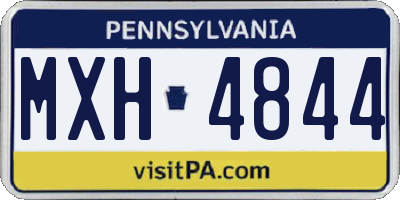PA license plate MXH4844