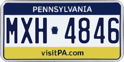 PA license plate MXH4846