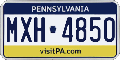 PA license plate MXH4850