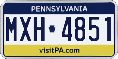 PA license plate MXH4851