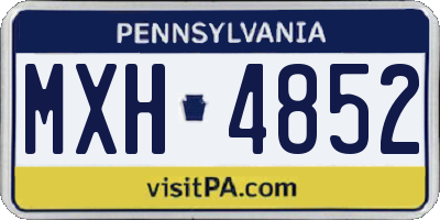 PA license plate MXH4852