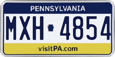 PA license plate MXH4854