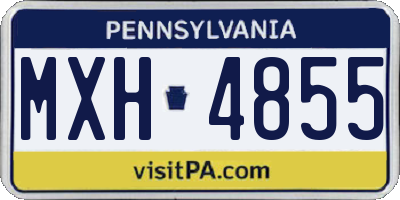 PA license plate MXH4855