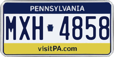 PA license plate MXH4858