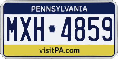 PA license plate MXH4859