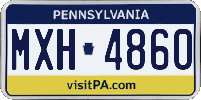 PA license plate MXH4860