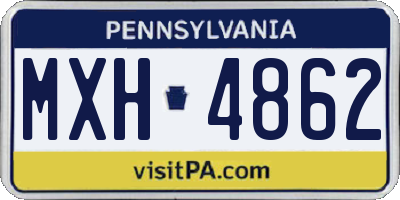 PA license plate MXH4862