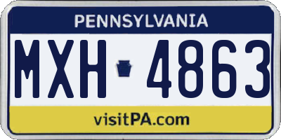 PA license plate MXH4863