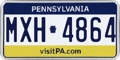 PA license plate MXH4864