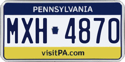 PA license plate MXH4870