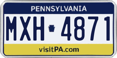 PA license plate MXH4871