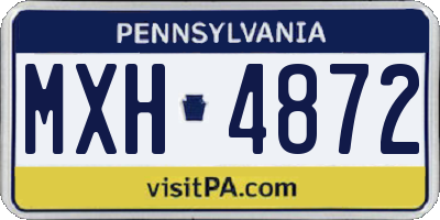 PA license plate MXH4872