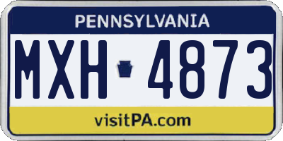 PA license plate MXH4873