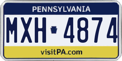 PA license plate MXH4874