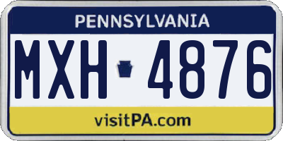 PA license plate MXH4876