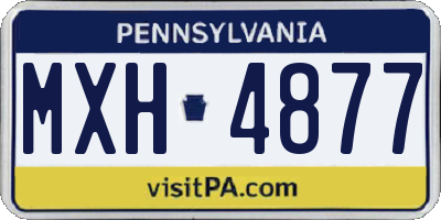 PA license plate MXH4877