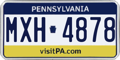 PA license plate MXH4878
