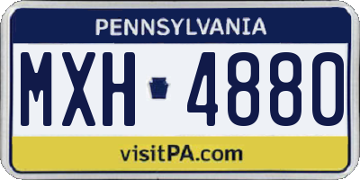 PA license plate MXH4880