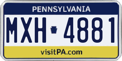 PA license plate MXH4881