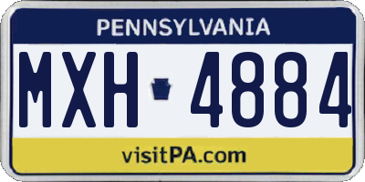 PA license plate MXH4884