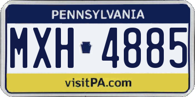 PA license plate MXH4885