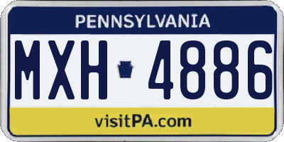 PA license plate MXH4886