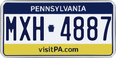 PA license plate MXH4887