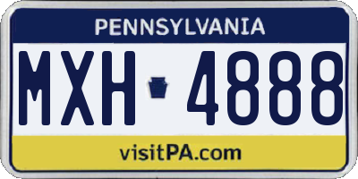 PA license plate MXH4888