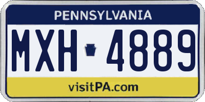 PA license plate MXH4889