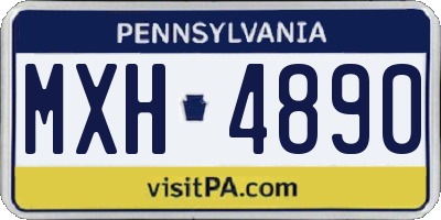 PA license plate MXH4890