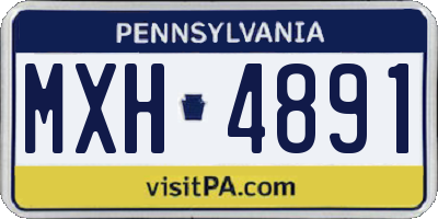 PA license plate MXH4891