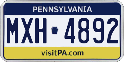 PA license plate MXH4892
