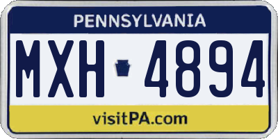 PA license plate MXH4894