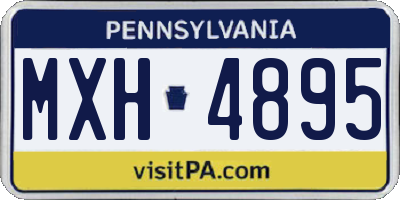 PA license plate MXH4895