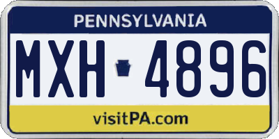 PA license plate MXH4896