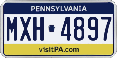 PA license plate MXH4897